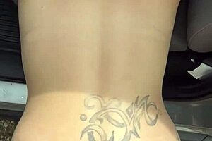 Amateur outdoor encounter between young and old in public homemade scene