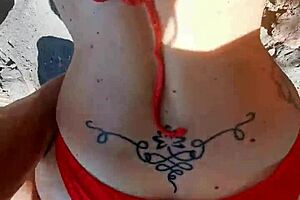 Teresa Jones begins her amateur porn video outdoors