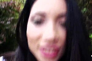 cute asian stepdaughter fucks gardener while mom is away