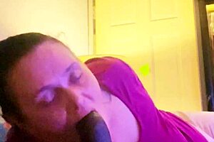 Only Way to Gag on That Huge Black Cock in Bedroom.