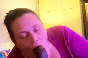 Only Way to Gag on That Huge Black Cock in Bedroom.