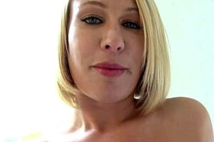 The blonde mom in lingerie rides a monster cock, getting shaved and gaping with a facial