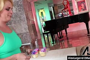 Blonde stripper Ashley Graham rides Alex Legends' French dick with clothes ripped! 😏