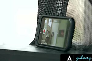 Busty milf Reena Sky films steamy sex tape with neighbor Chanell Heart