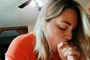 famous hotwife rides her husband on homemade sextape blowjob