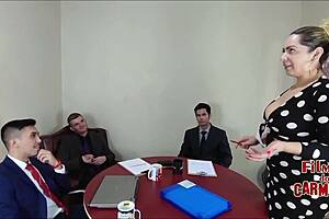 MILF Employee Feels Intense Orgasms During Bareback Blowjobs and Wet Pussy Play