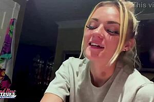 Watch this petite mature blonde rub her nipples and deep finger her shaved pussy!