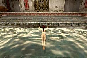 tomb raider randomness features nude bloopers and outdoor accidents in comic game public scenes with monsters