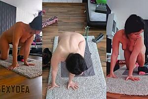 dive into my naked workout, triple cam view, oops forgot clothes!