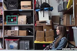 Kimmy Granger rides a huge cock in shoplyfter