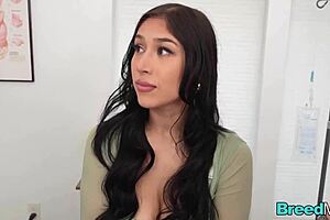 hot latina milf craves breeding in office bondage threesome