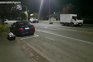 Brazen kiwi milf slut gets pissed on outdoor sidewalk with tattoo and piercing