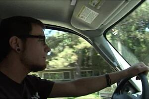 brunette teen sucks shaved pussy then gets fucked on bed