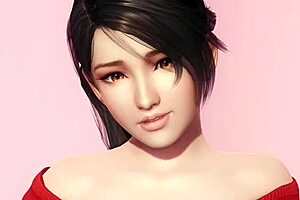 Momiji from Doa5 poses nude in gravure studio close-ups.