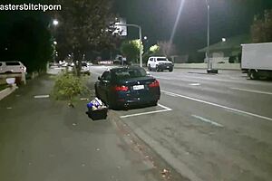 Brazen kiwi milf slut gets pissed on outdoor sidewalk with tattoo and piercing