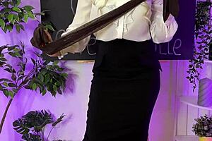 Sexy mature blonde dons see-through tights at club