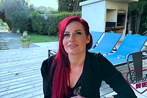 Beautiful MILF wife in lingerie casting with monster cock POV interview intensely.