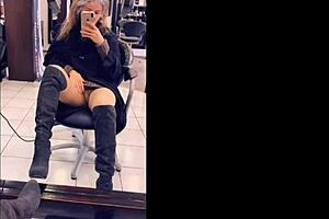 Flashing and masturbation on the highway with milf amateurs