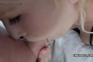petite milf jolene receives a large amount in her mouth from pov