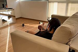 Oh, Stepmother, Catch Me Masturbating and Take My Virginity with Your Small Tits and Pierced Nipples!