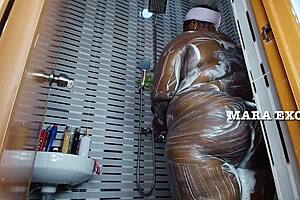 Ebony Nigerian Couple Shower Standing Doggystyle Fuck - Mara Exotic