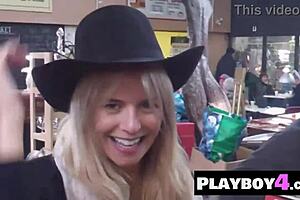 Karina Marie teases with small tits and stunning ass in stockings