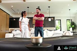 Big tits milfs in nuru massage with Sarah Vandella and Jennifer White doing deepthroats