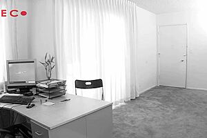 A small blonde woman faces a big white penis in a hot scene