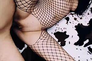 Does This Wife in Fishnets Spread Legs for You?