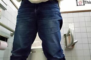 Married Woman Secretly Masturbates in Toilet with Intense Excitement