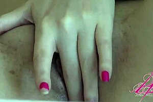 nasty redhead lauren phillips masturbates wet on the bed with her big pussy