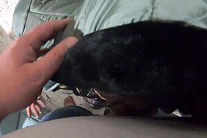 Cheating Wife Blows Husband Friend In Hot Jumpsuit And Fur Hooded Downjacket