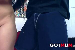 Brunette MILF With Tattoos Gets Cum On Her Pretty Face From Monster Cock