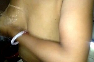 Indian Maid Rides Owner's Dick In Bathroom Threesome!