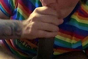 cheating latina milf deepthroats big black cock in interracial encounter, her mouth stretched wide