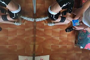 Milf in Stockings and High Heels Gets Fucked in Mouth and Doggy Style