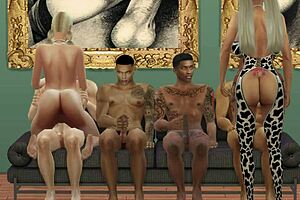 Nevaeh is being fucked by a group of guys alongside her teacher Paula