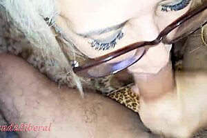 The young stud FUCKS me sideways and CUMS in my mouth