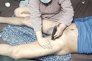 Stepmom Carefully Trims My Cock Hair in Close Detail