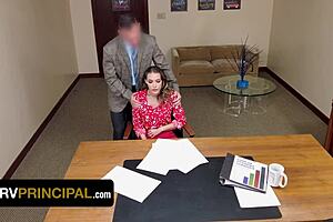 Soccer Step-Mom Sucks Principal's Cock To Save Prankster Stepson