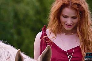 Stunning Redhead Milf Heidi Romanova Teases in Outdoor Solo Session