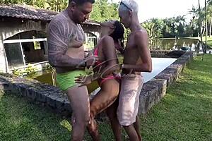 We sneaked away from the party to the woods