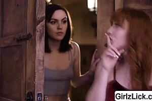 A young lesbian teen joins a milf stepmom in a steamy threesome encounter.