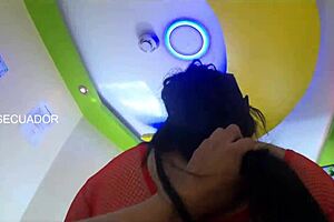 The bbw mother-in-law gives a sloppy blowjob to her stepson