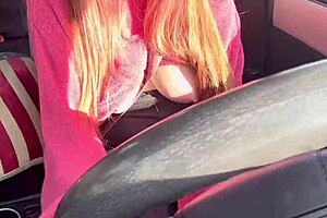 Artemisia Love drives around flashing her big Italian milf tits in the car. So hot! 😍🚗