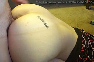 my gf gets on her knees in front of the desk for some fun