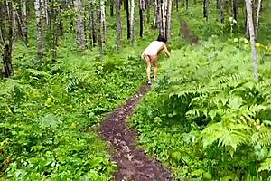 milf enjoys stripping outdoors after a walk