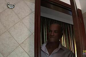 blonde milf bent over for doggy anal and belly cumshot