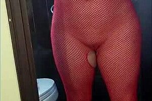 The bbw mother-in-law gives a sloppy blowjob to her stepson