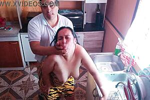 I cooked up something spicy in the kitchen with my stepmom’s friend who’s babysitting us